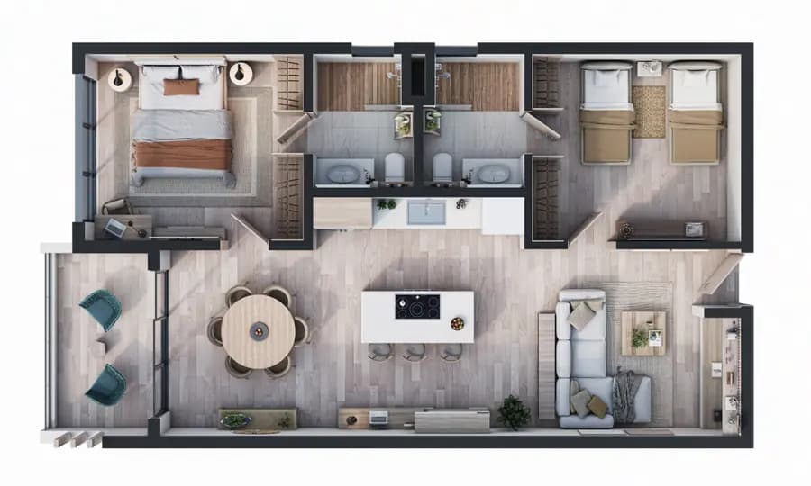 Moderno Apartamento de 2 Habs (Apartamento 2 Habs) en CITY PLACE PC - 4
