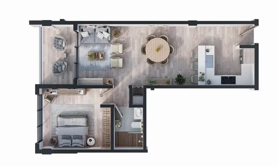 Moderno Apartamento de 1 Hab (Apartamento 1 Hab) en CITY PLACE PC - 2